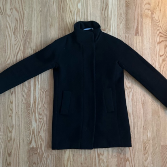 J.Crew Mercantile Women’s Sz 0 Black Wool Blend City Cocoon Coat - Picture 2 of 5